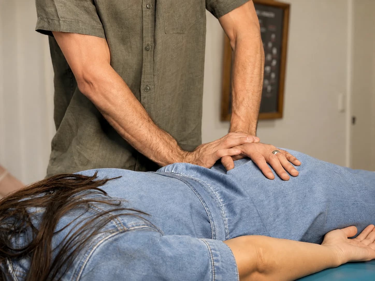 Dr Adam Williams assessing movement during a consultation